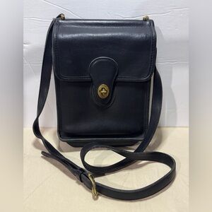 Coach Murphy Black Leather Shoulder Crossbody with Branded Tag vintage